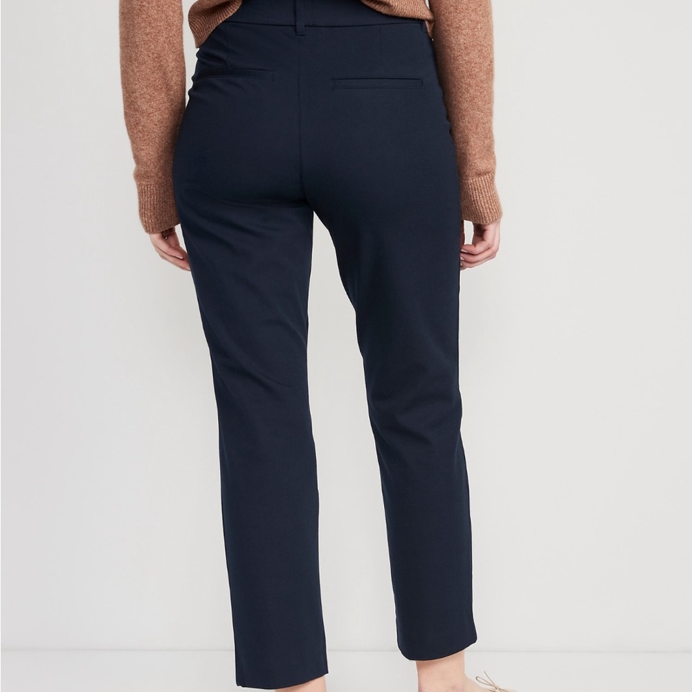 NWT Old Navy High-Waisted Pixie Straight Pants Navy - Picture 2 of 4
